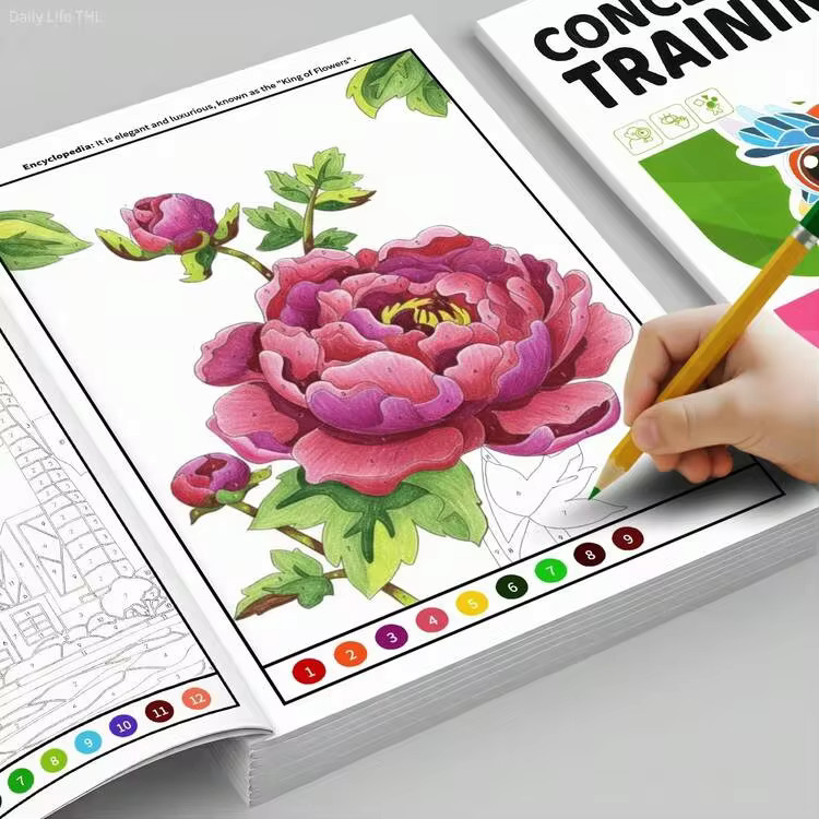 48 Themes Coloring Book By Numbers For Kids Ages 3-12, DIY Painting & Drawing Activity Book, Focu... | SHEIN