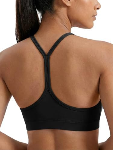 Aoysky Womens Racerback Sports Bras Workout Gym Padded Low Impact Spaghetti Strap Wireless Scoop ... | Amazon (US)