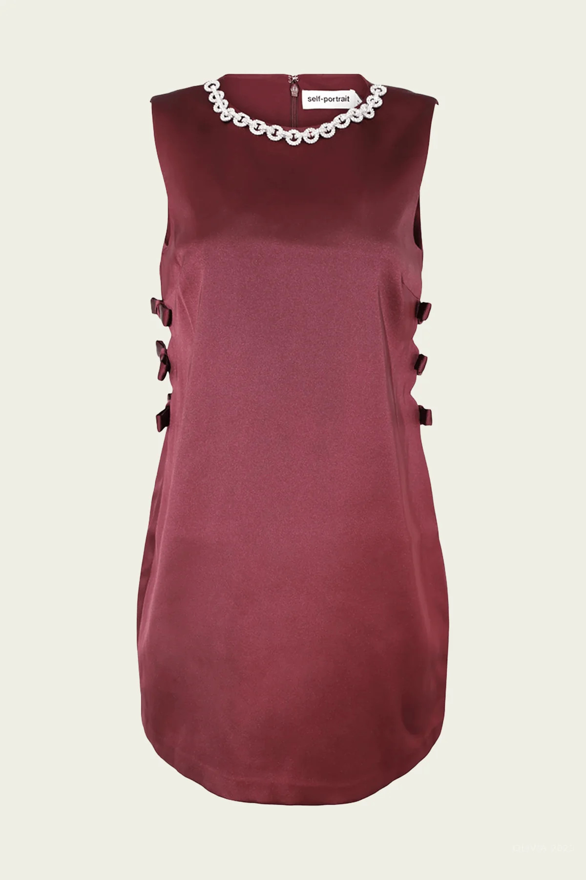 Burgundy Satin Cut Out Mini Dress - Red 4 US | Shop Olivia