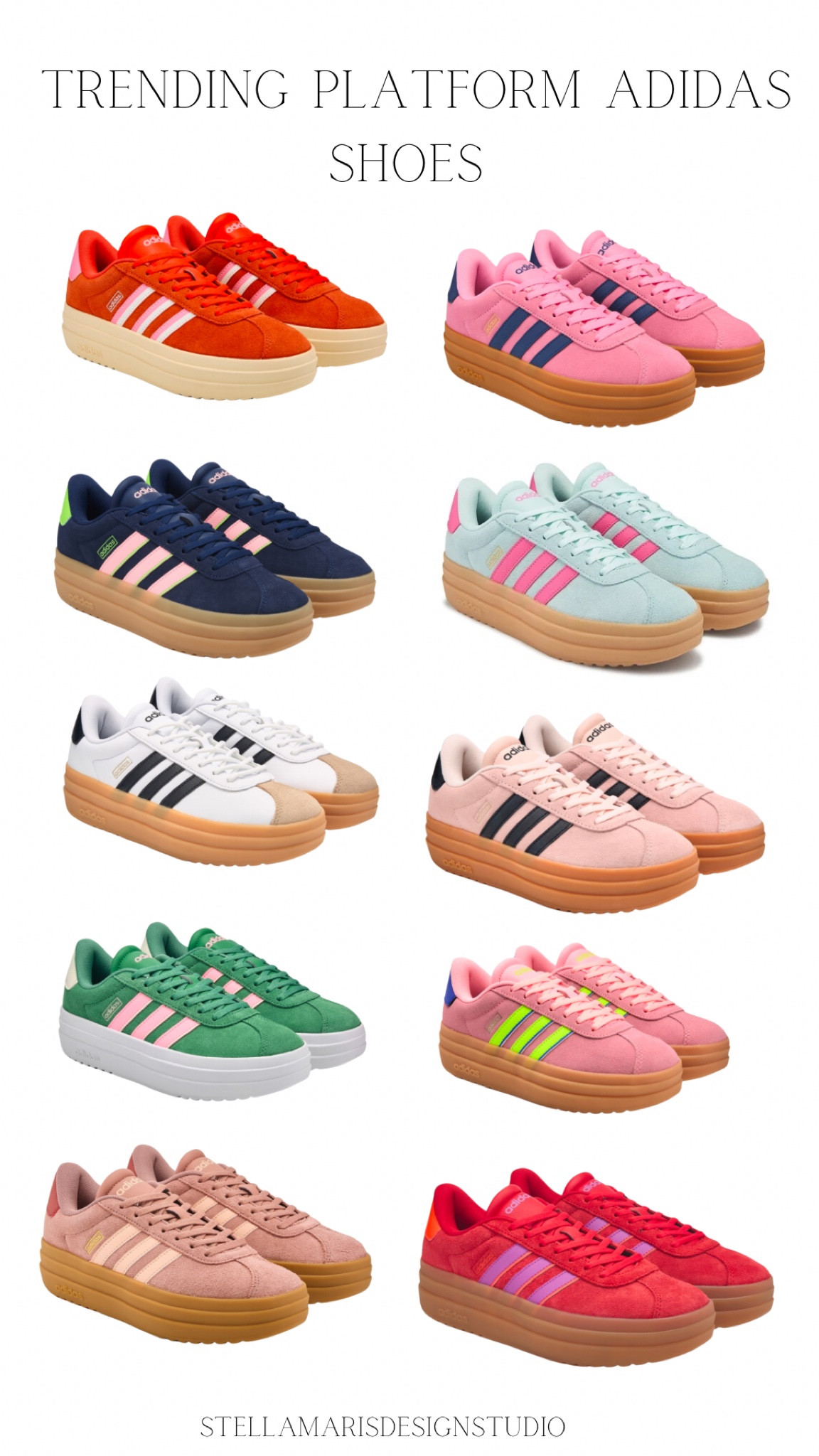 Obviously I want every single color!!!!! 
Adidas hit it out of the park with these comfortable platform shoes . I accidentally have gotten two pairs for myself.😆🩷