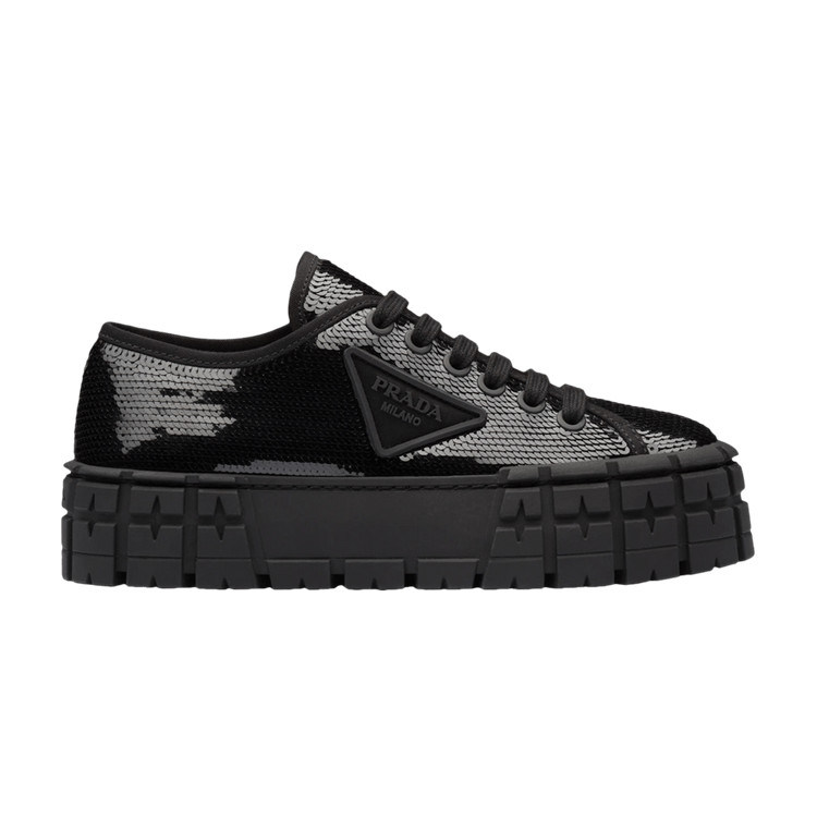 Buy Prada Wmns Gabardine Double Wheel Platform 'Black Sequins' - 1E787M 959 F0002 | GOAT | GOAT