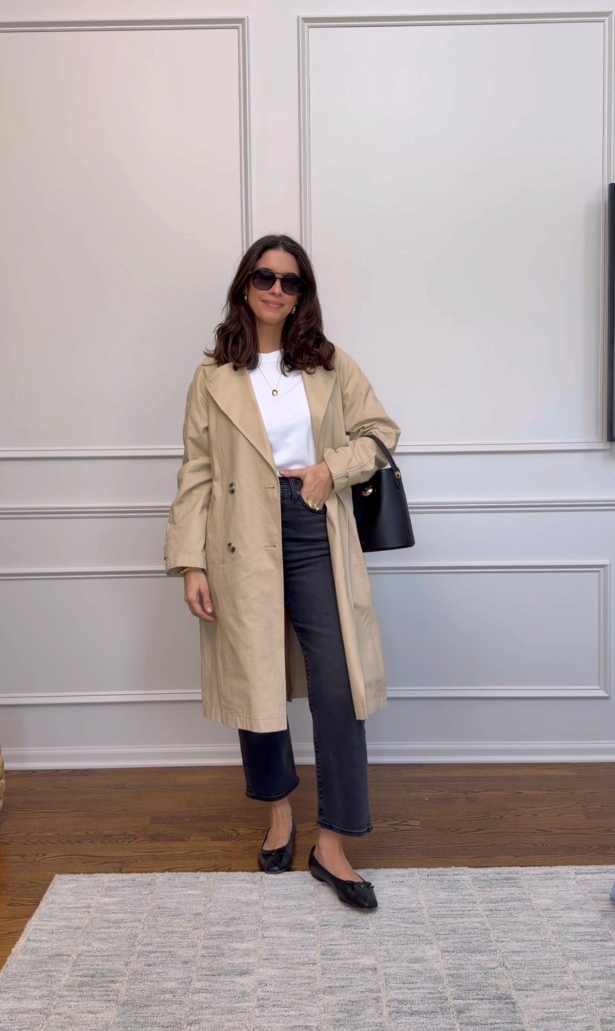 Early Spring Outfits 🤍 An easy, go-to formula I wear on repeat: dark wash jeans + a great white tee + flats + a classic trench. Simple, polished, and perfect for those in-between days. 
Fit details: I’m 5’6”, 130 lbs. Wearing size 27 in jeans, M in tee, and trench is TTS. Flats are TTS. 
Perfect for coffee run, errands, lunch date with a friend, school pick up and drop off!
#LTKootd #LTKmomlife

#LTKSeasonal
