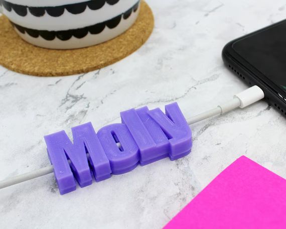 Personalized Cable Tags 3D Printed | iPhone & Android Charger Names, Personalised Phone Gift, USB... | Etsy (US)