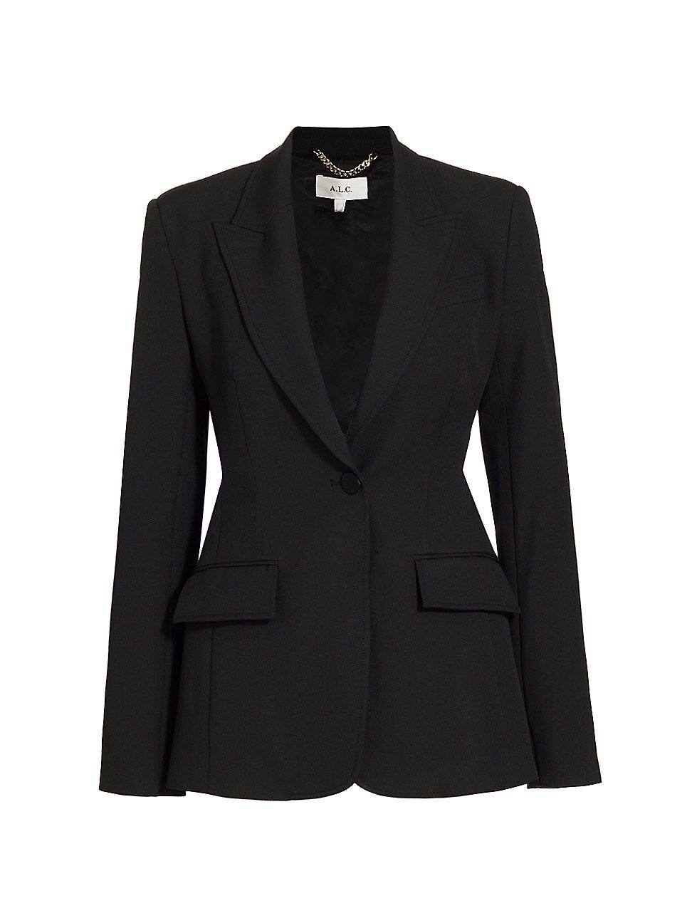 Women's Carlyle Peak Lapel Single-Button Jacket - Black - Size 0 | Saks Fifth Avenue