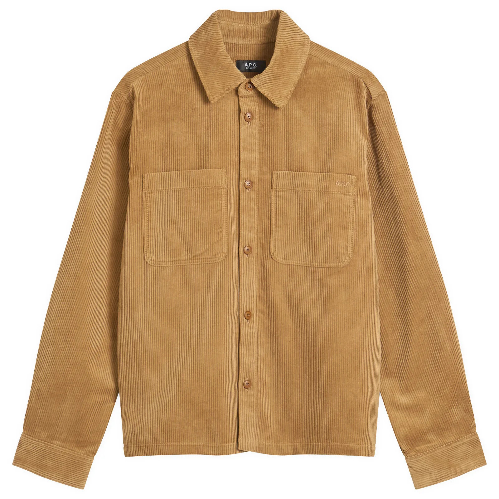 A.P.C. Men's Leon Corduroy Overshirt in Brown, Size Medium | END. Clothing