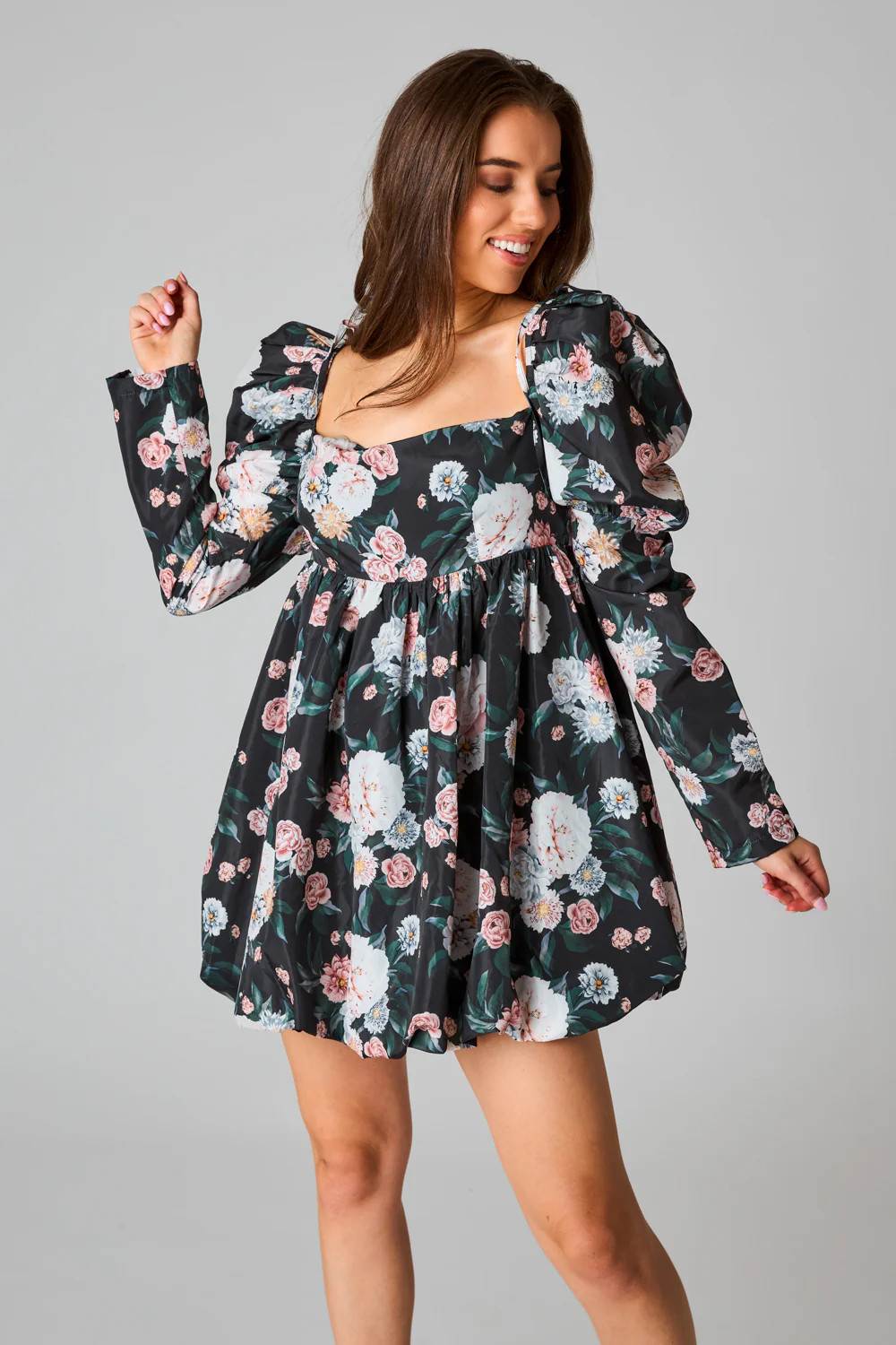 BuddyLove | Stassie Puff Sleeve Babydoll Dress | Sleeping Garden | BuddyLove
