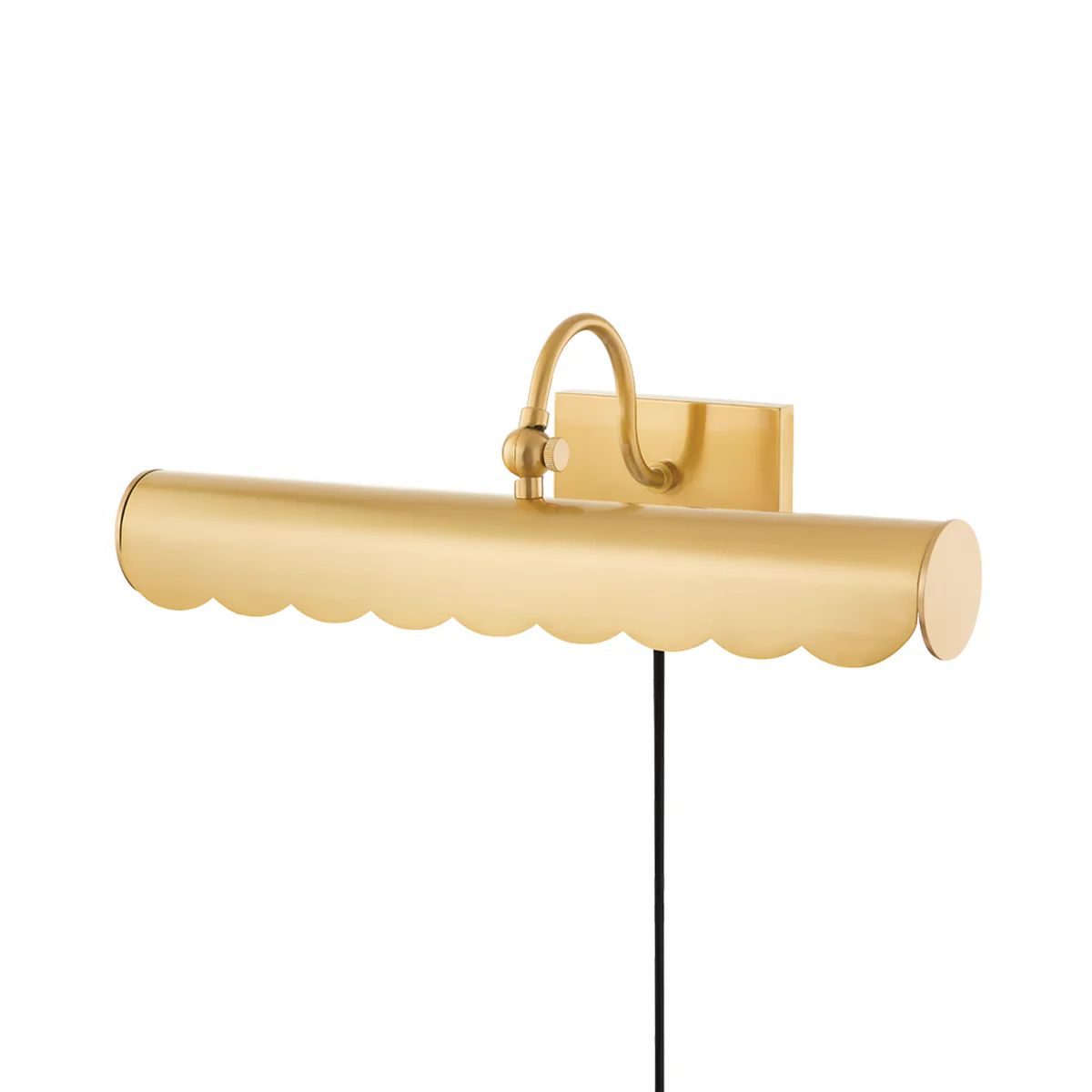 Small Aged Brass Fifi Scalloped Edge Picture Wall Light | The Well Appointed House, LLC