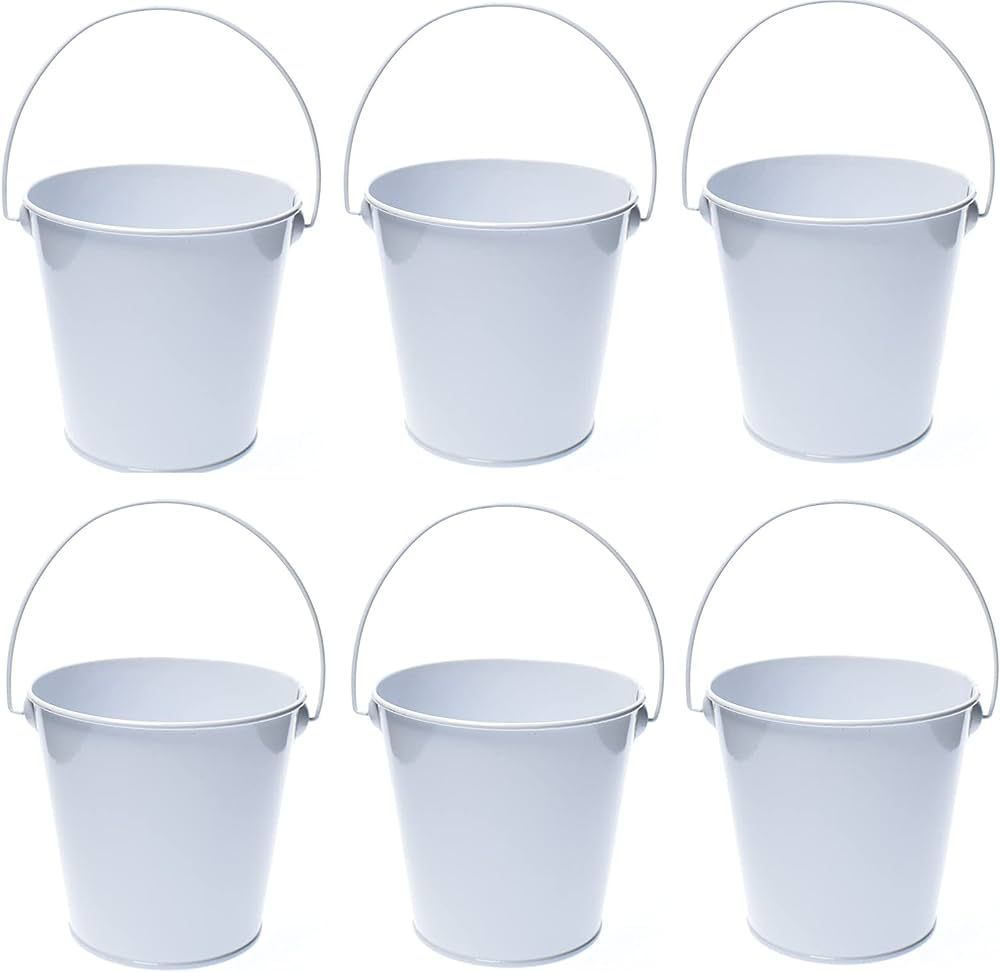 TAKMA Colored Metal Buckets with Handle - 6 Pack 6 Inch Galvanized Iron Pail Bucket for Kids,Clas... | Amazon (US)