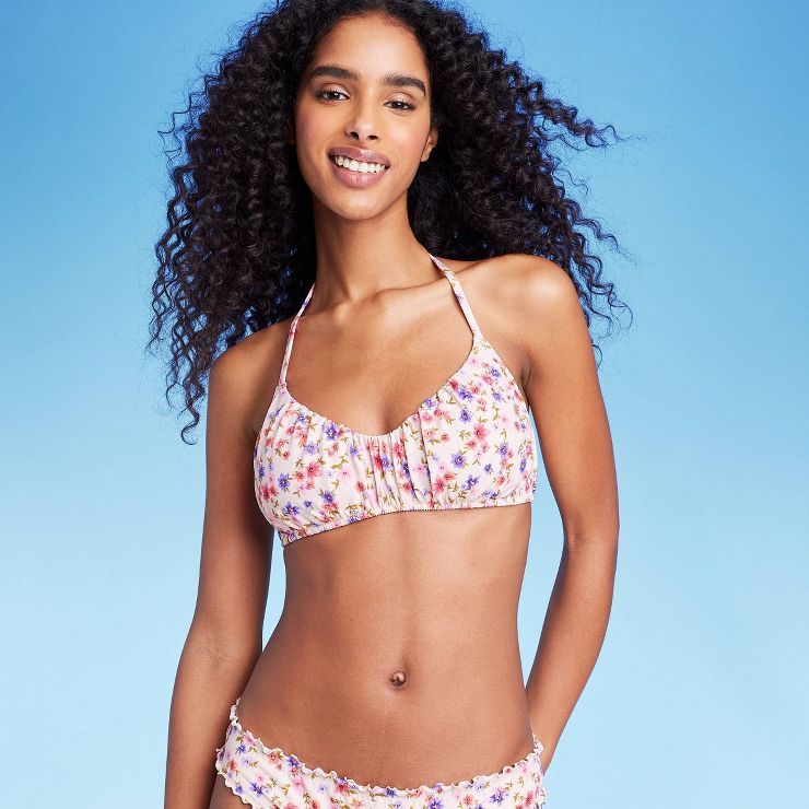 Women's Ruched Bralette Sling Lift Bikini Top - Shade & Shore™ | Target