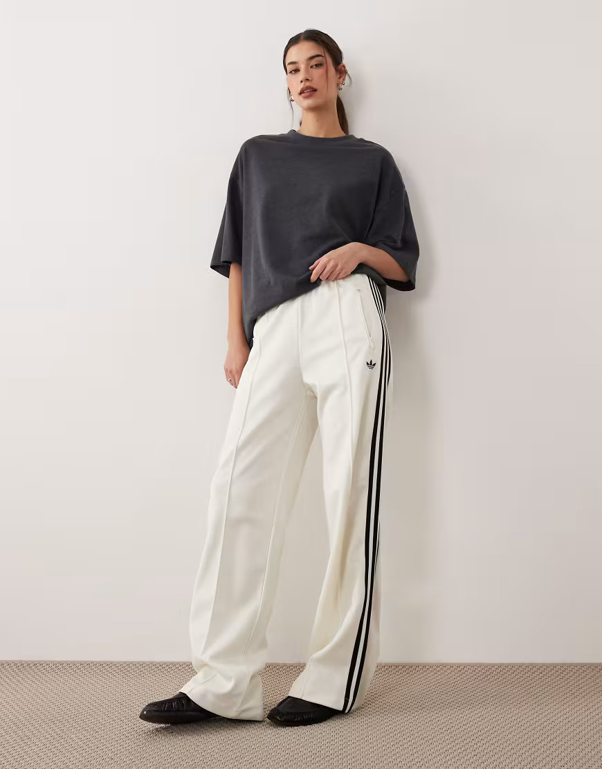 adidas Originals Classic track pants in off white / black | ASOS (Global)