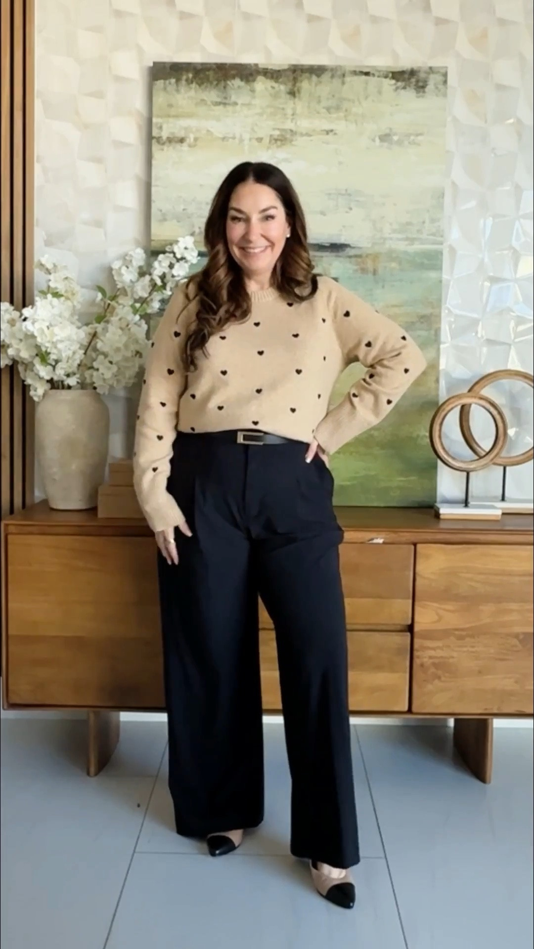 Loft Simple Neutral Valentines Workwear Look | Wearing sweater tts, L // Pants tts, 12R 

 

#LTKValentine #LTKMidsize #LTKWorkwear