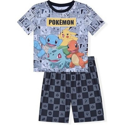 Pokémon Little Boys' 2-Piece Polyester Pajama Short Set, Grey, 6 | Target