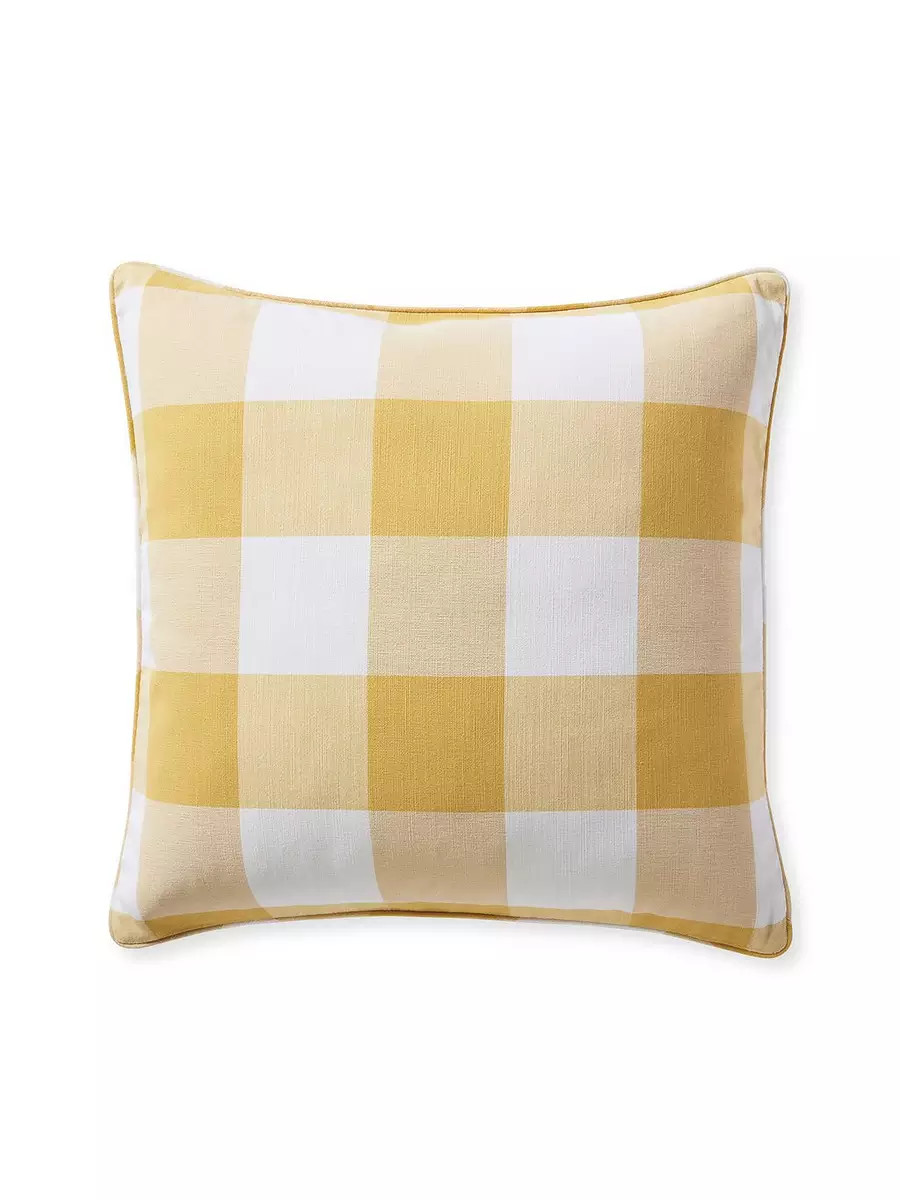 Perennials Gingham Pillow Cover | Serena and Lily