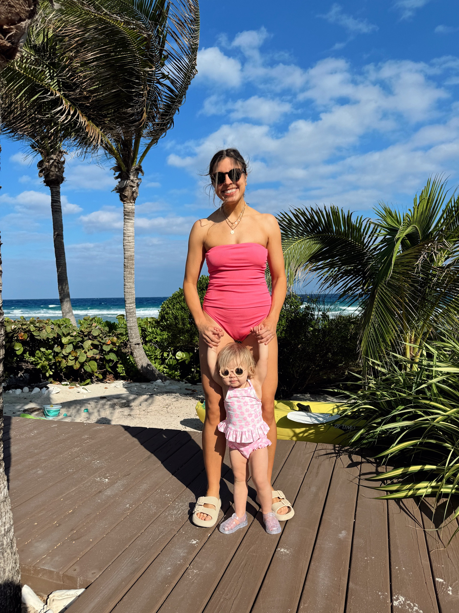 Wearing a M in my suit! And Palmer wears 18-24 months 

#LTKkids #LTKtravel #LTKbaby