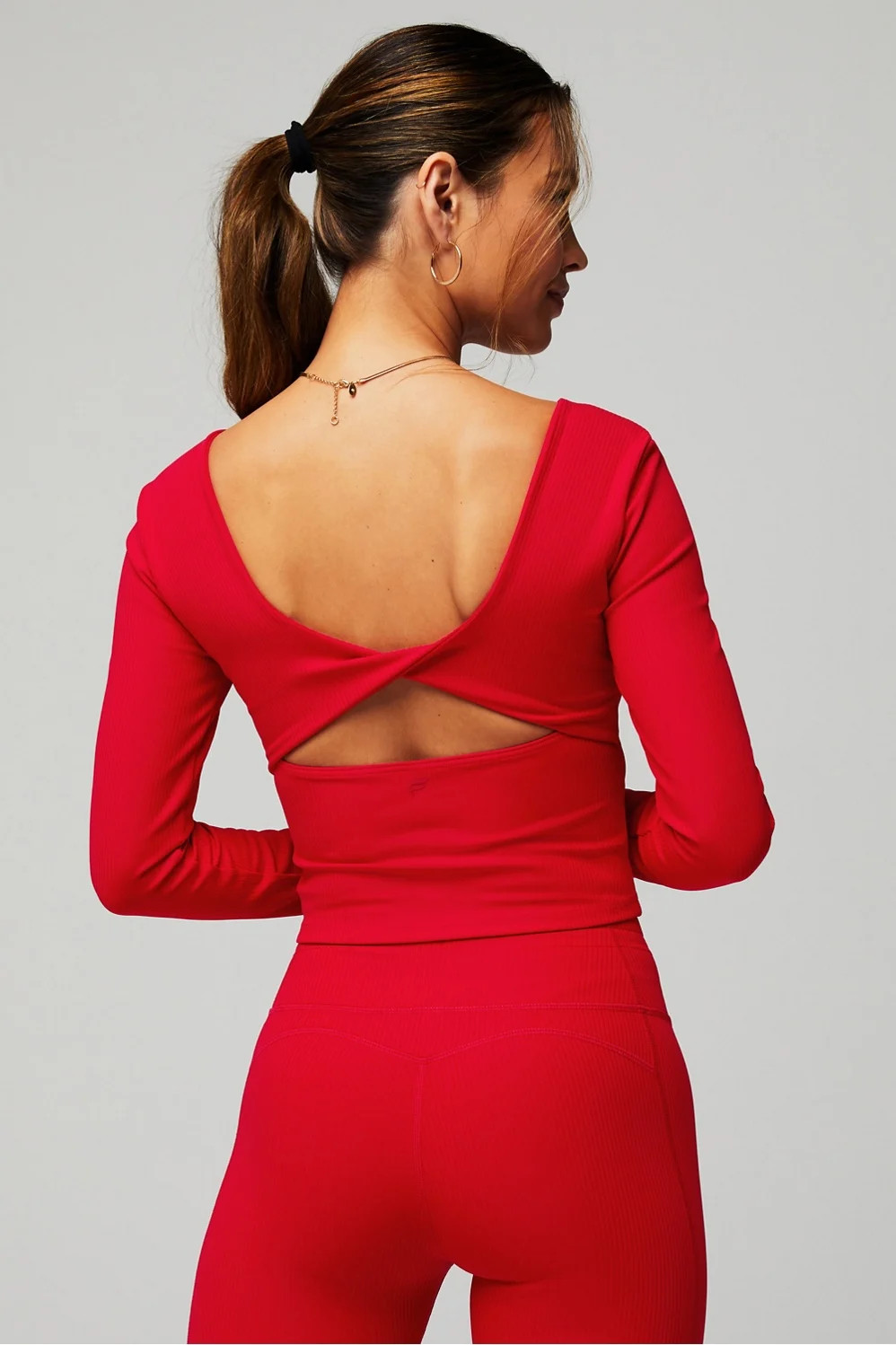 Oasis PureLuxe Rib Twist Long-Sleeve Top | Fabletics - North America