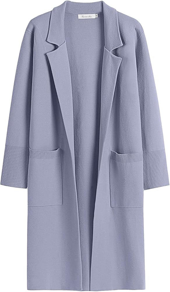 ANRABESS Cardigan for Women Oversized Open Front Sweater Coat Long Sleeve Lapel Blazer Jacket Fal... | Amazon (US)