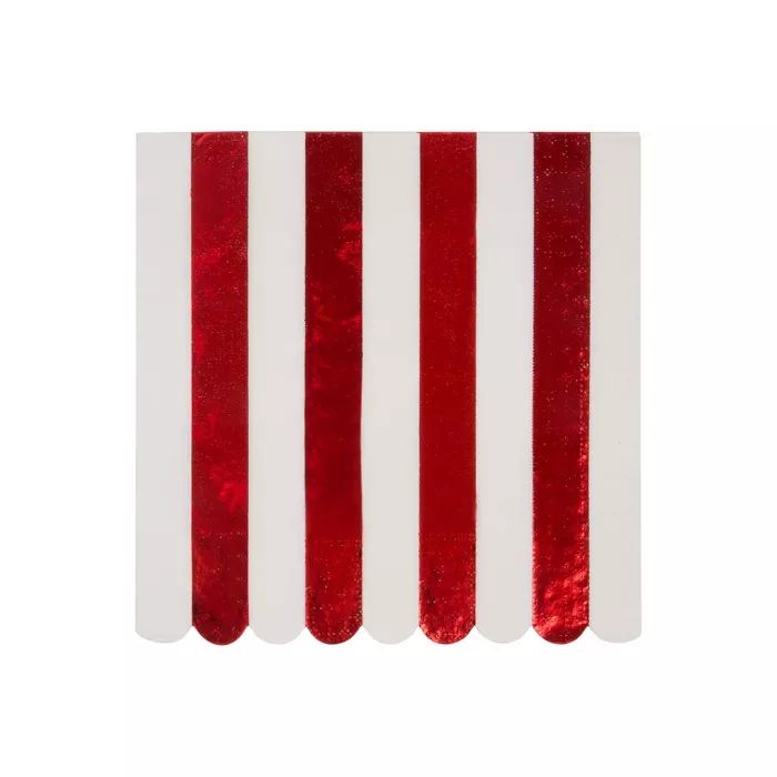 Meri Meri Shiny Red Stripe Large Napkins | Target