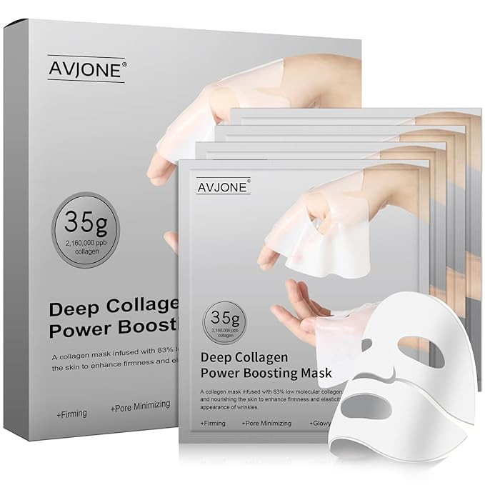 AVJONE Collagen Face Mask for moisturizing and Glass Skin, hydrating Overnight Face Mask for All ... | Amazon (US)
