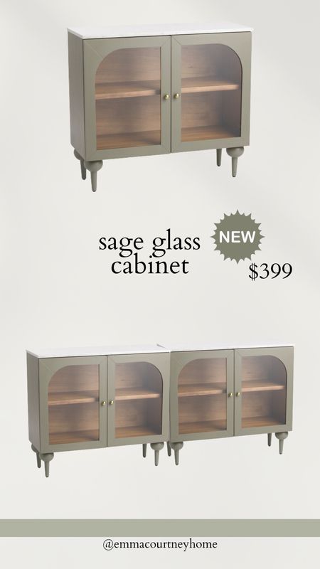 Sage glass cabinet for $399! Such an amazing price. I love this. Use one alone or put two together as a side board or tv cabinet 

#LTKsalealert #LTKhome #LTKstyletip