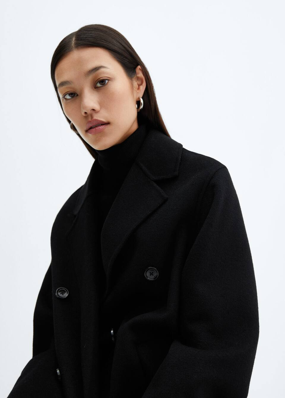 Handmade oversized wool coat | MANGO (US)