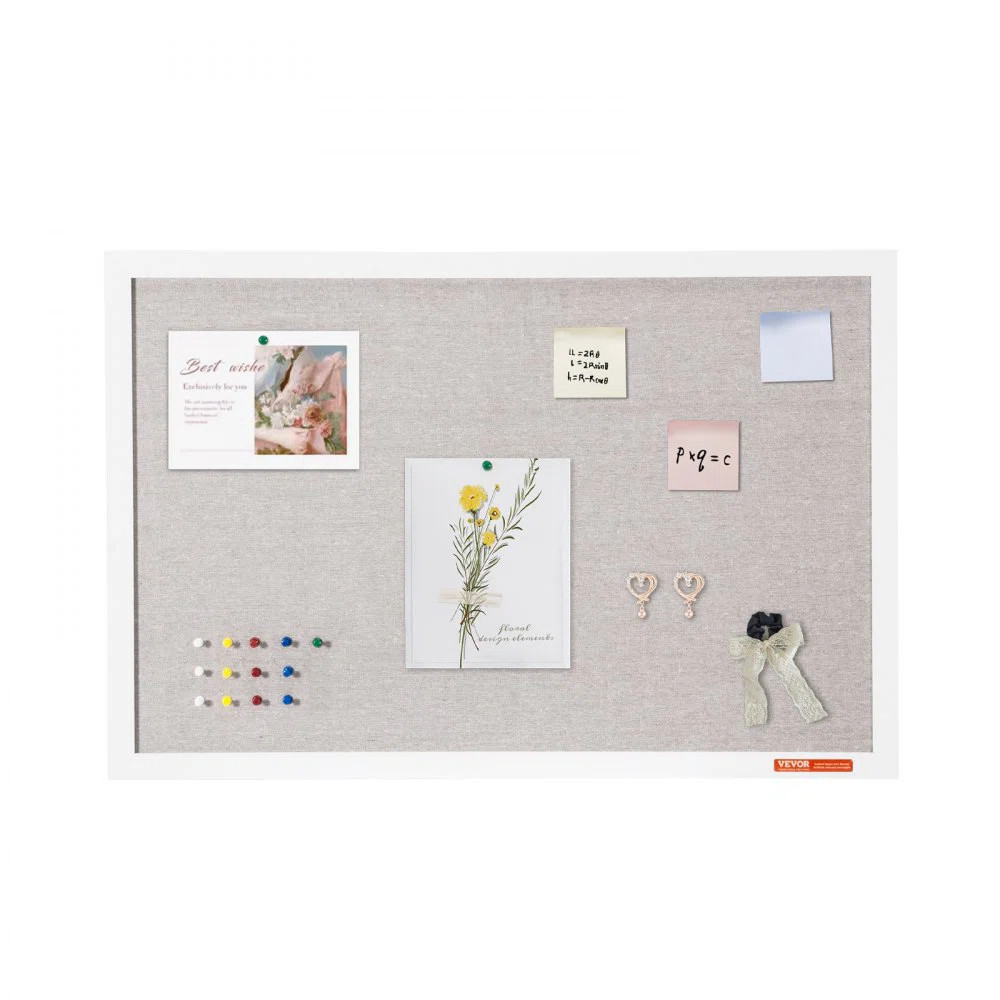 30"x20" White Cork Board with Linen Surface – Stylish Wall-Mounted Bulletin Board for Home, Sch... | Wayfair North America