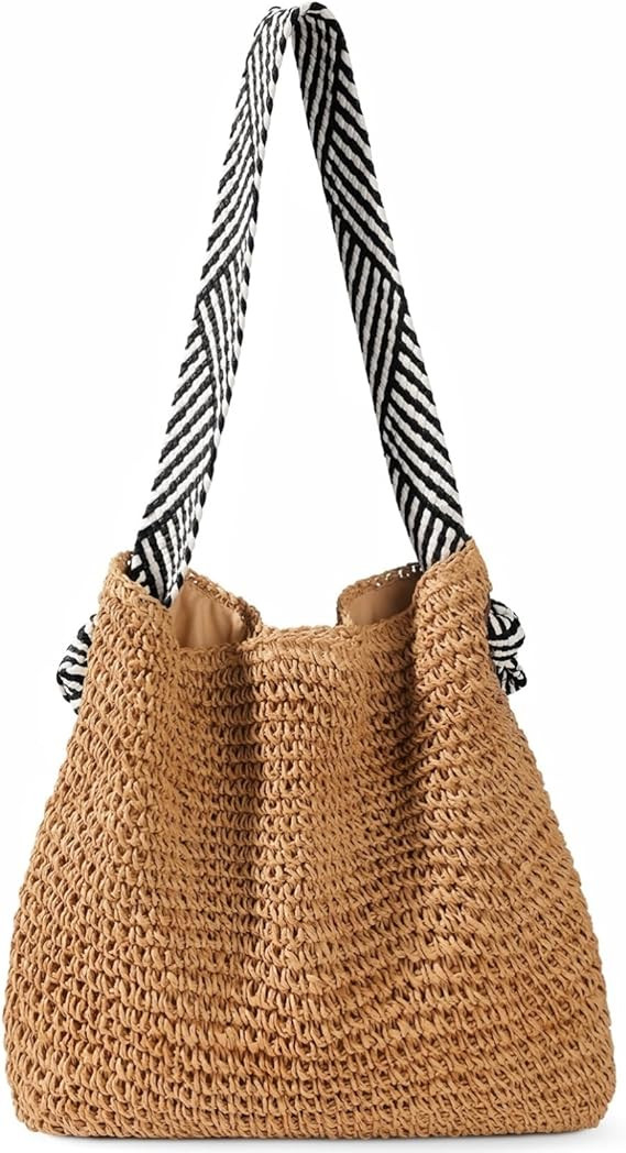 fauson Beach Bags for Women - Straw Bag Tote Bags Casual Boho Large Summer Crossbody Shoulder Han... | Amazon (US)