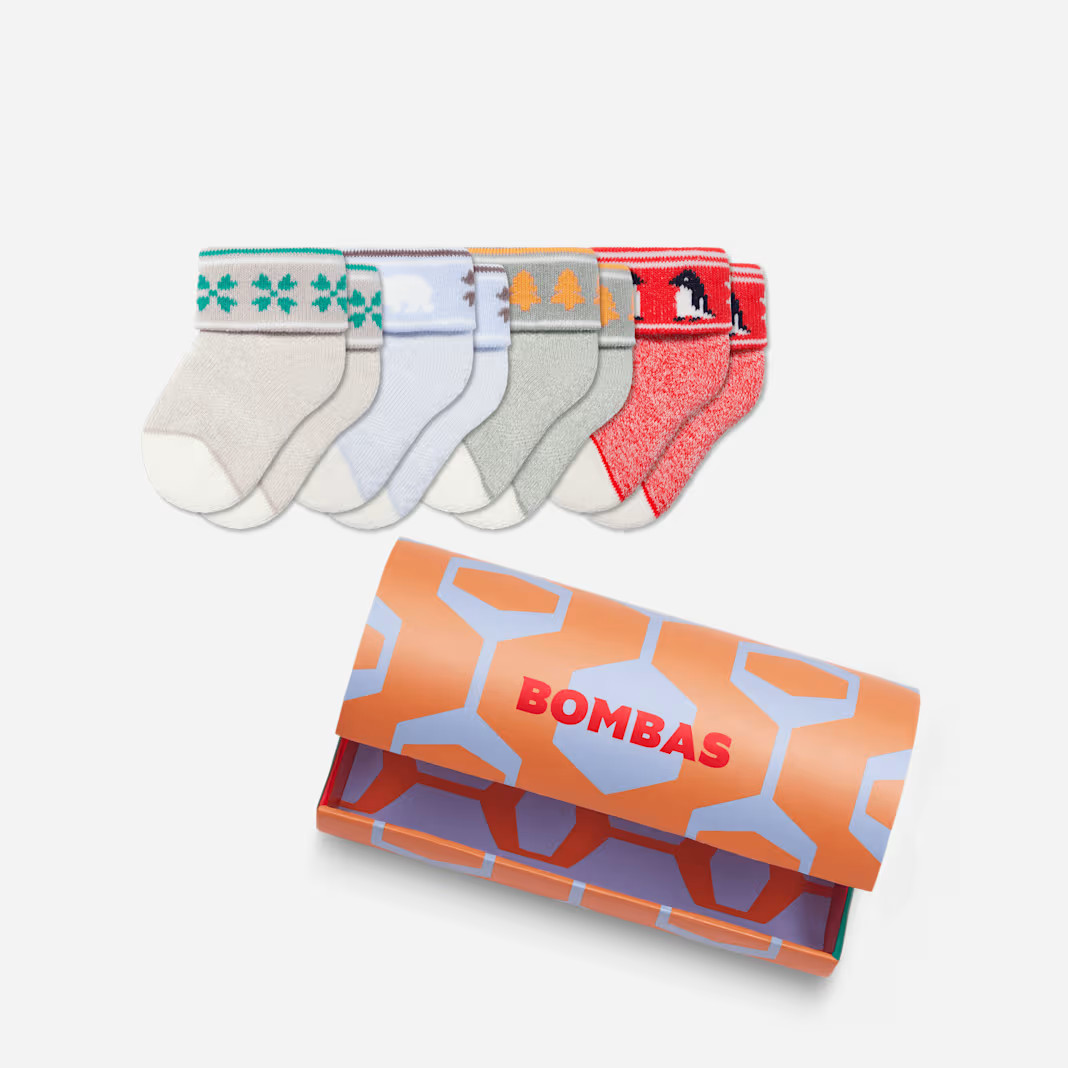 Baby Holiday Calf Sock 4-Pack Gift Box (0-6 Months) | Bombas