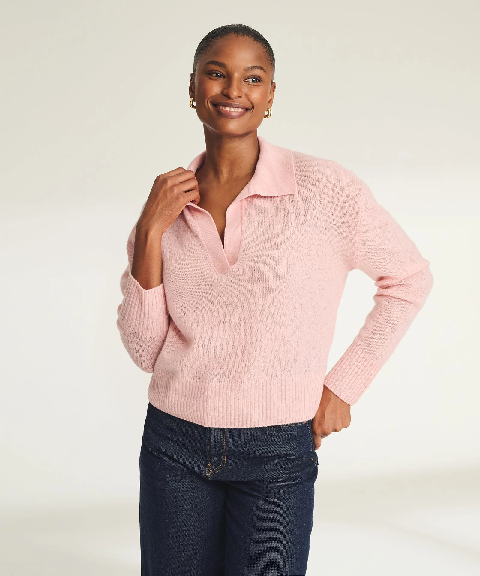 Featherweight Cashmere Polo Sweater | NAADAM