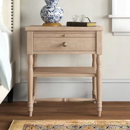 Posen 1 - Drawer Nightstand in Light Brown/ Weathered Oak Finish That Has A Soft Light Tone. | Wayfair North America