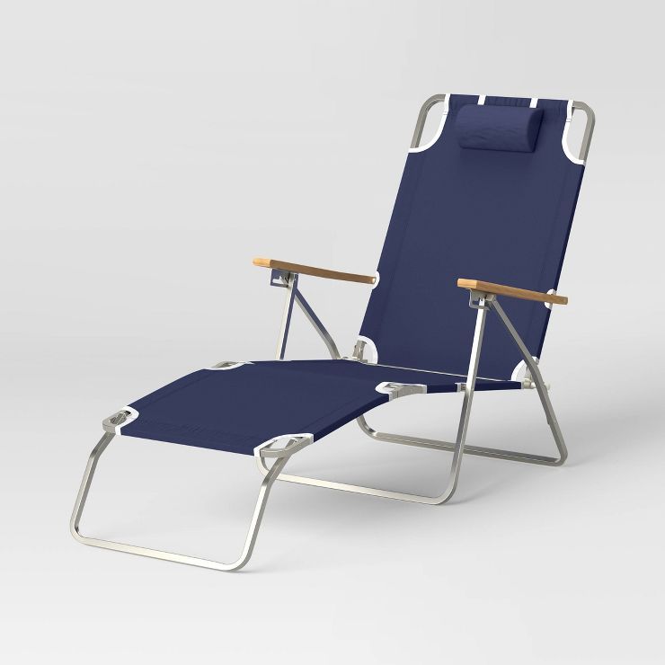 Aluminum Beach Lounger with Wood Arms - Threshold™ | Target