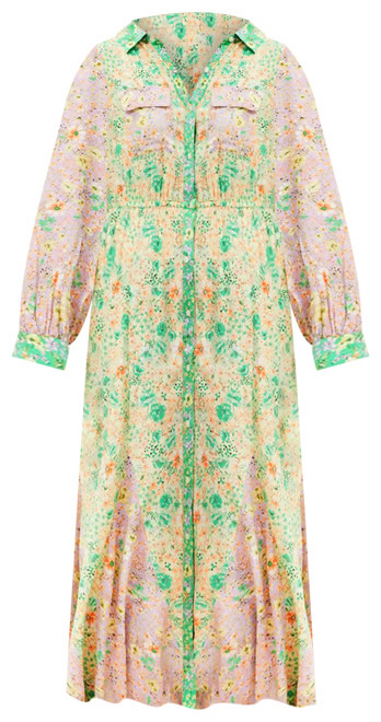 Floral Godet Pocket Shirtdress | LOFT