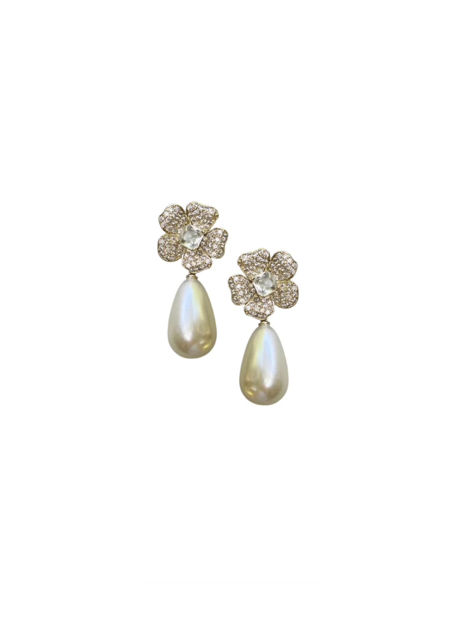 Chelsea Garden Flower + pearly teardrop | Nicola Bathie Jewelry