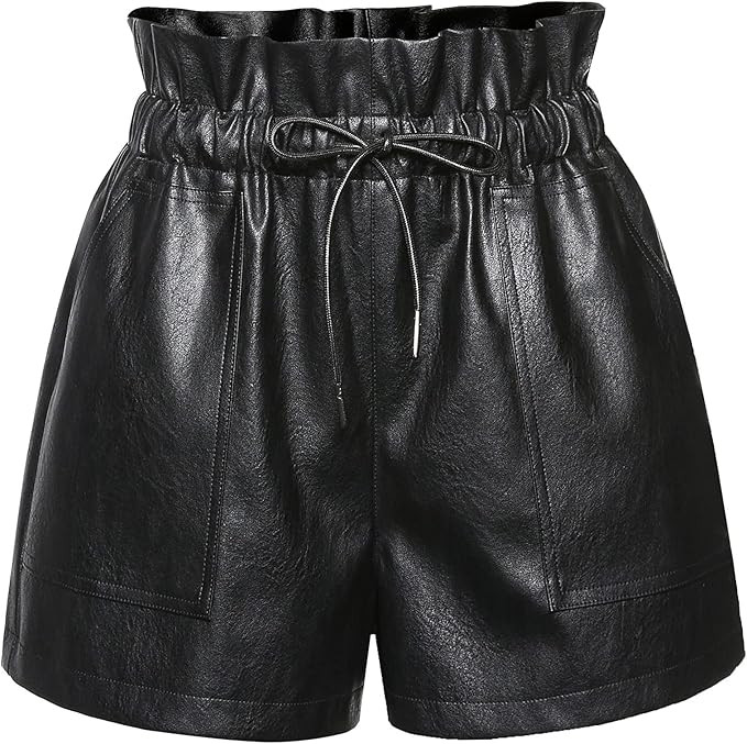 QIANXIZHAN Women's Leather Shorts, Faux High Waisted Wide Leg Sexy Shorts SP1012 | Amazon (US)