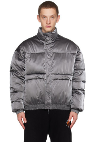 Silver Printed Puffer Jacket | SSENSE