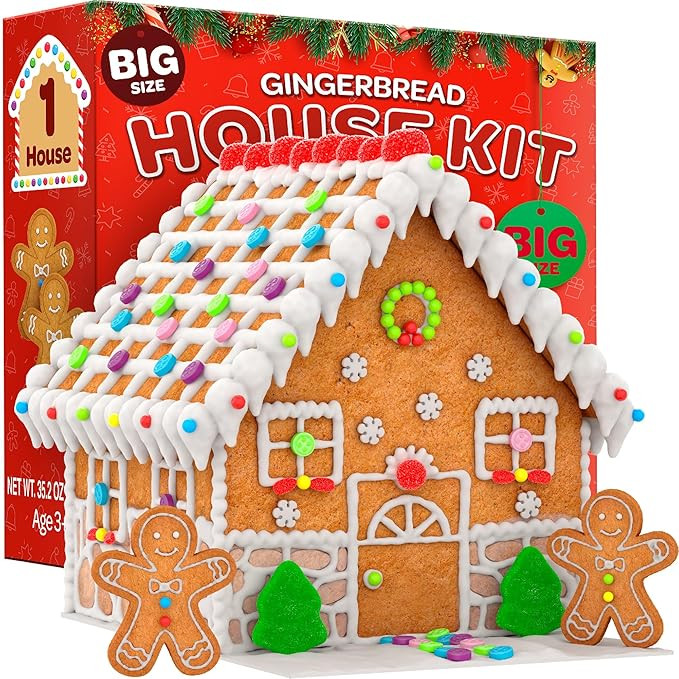 Gingerbread House kit, BIG Gingerbread House, Holiday Activity for Kids - Ease Crafted Grooves De... | Amazon (US)