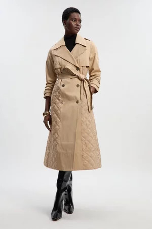 Quilted Trench Coat | Karen Millen US
