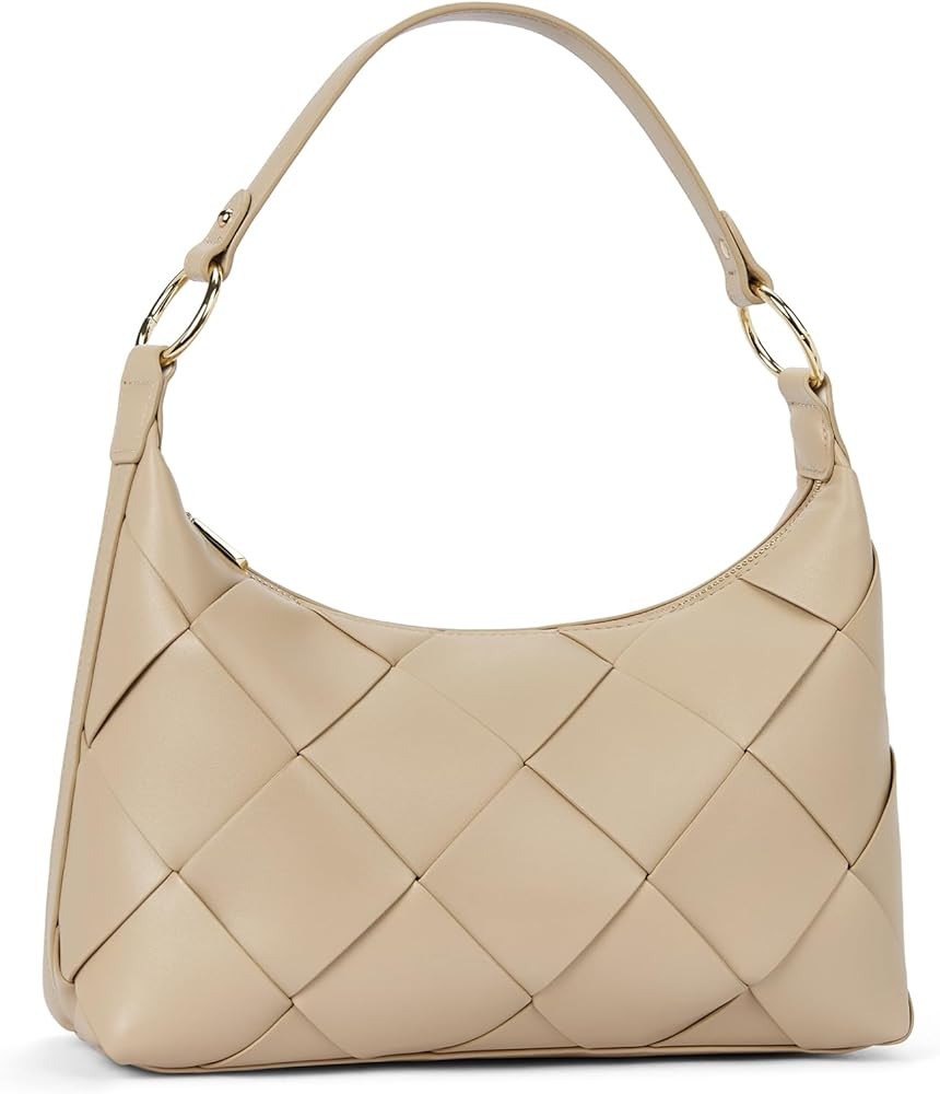 BOSTANTEN Woven Purses for Women Vegan Leather Hobo Bag Shoulder Handbags | Amazon (US)