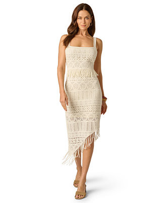 Women's Sleeveless Square Neck Sweater Knit Dress | Macy's