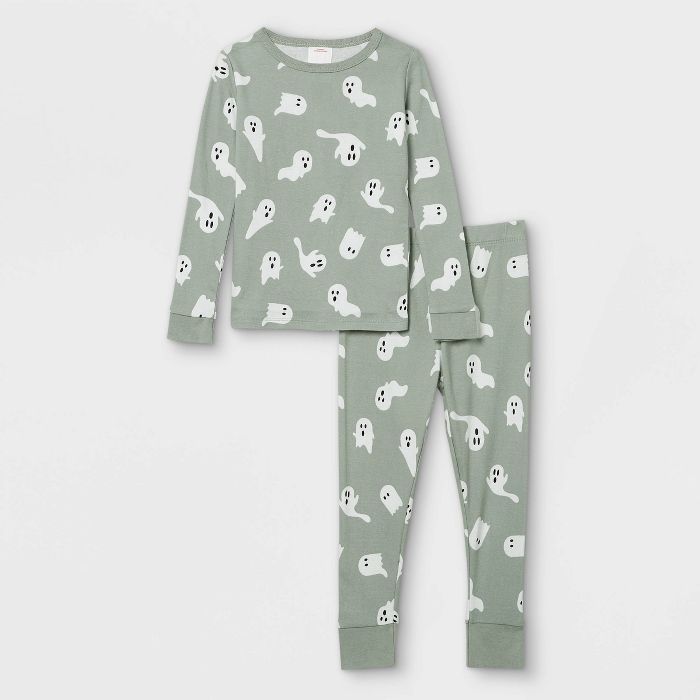 Toddler Halloween Ghost Print Matching Family Pajama Set - Gray | Target