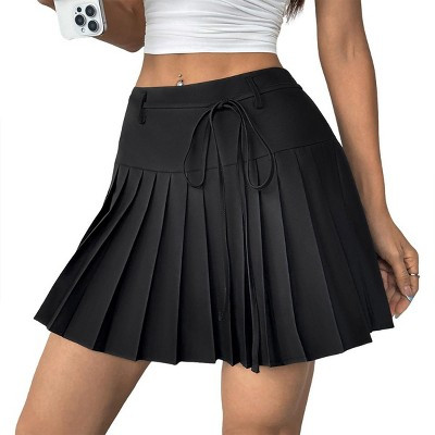 Skirts for Women Y2k Mini Skirt Casual Pleated Short Skirts Pleated Cheer Skirt Black L | Target