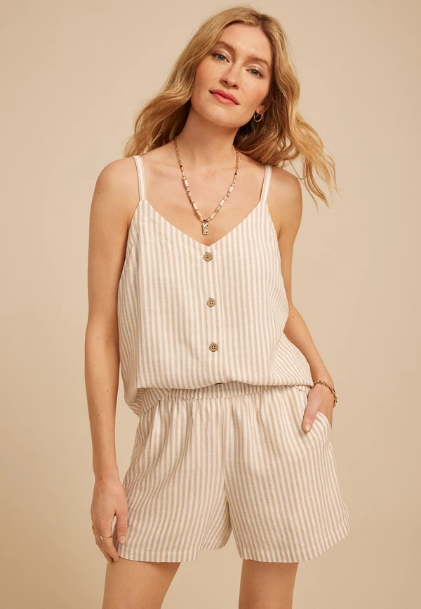 Striped Linen Like 4in Short | Maurices
