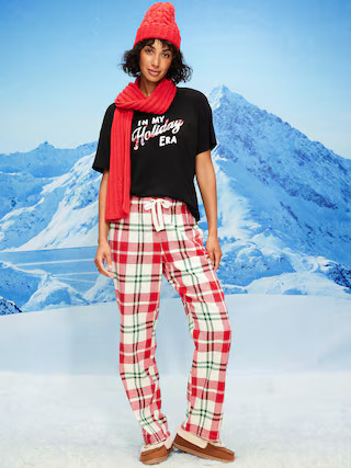Mid-Rise Plaid Flannel Pajama Pants for Women | Old Navy (US)