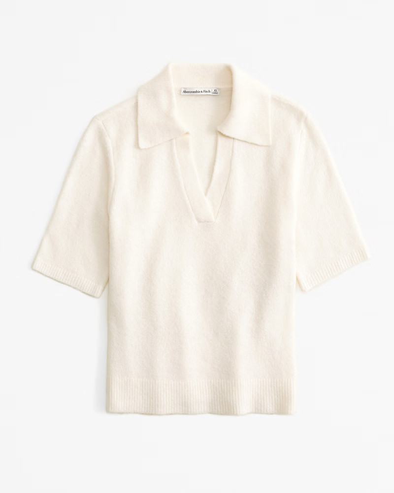 Women's Notch-Neck Sweater Tee | Women's Tops | Abercrombie.com | Abercrombie & Fitch (US)