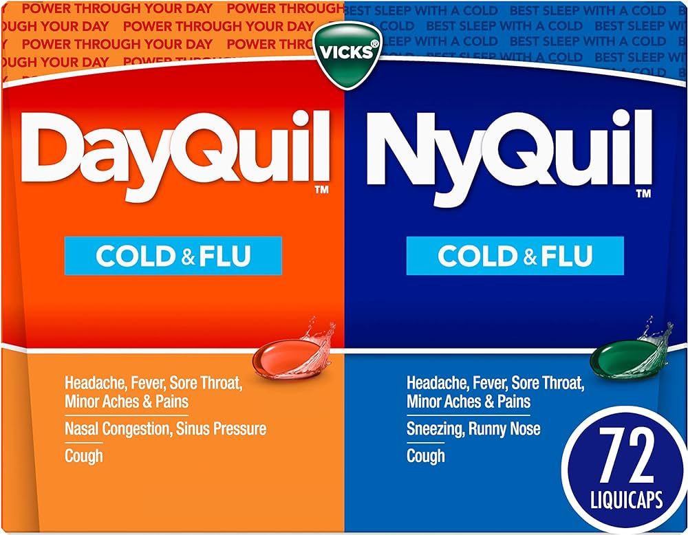 Vicks DayQuil and NyQuil Combo Pack, Cold & Flu Medicine, Powerful Multi-Symptom Daytime And Nigh... | Amazon (US)