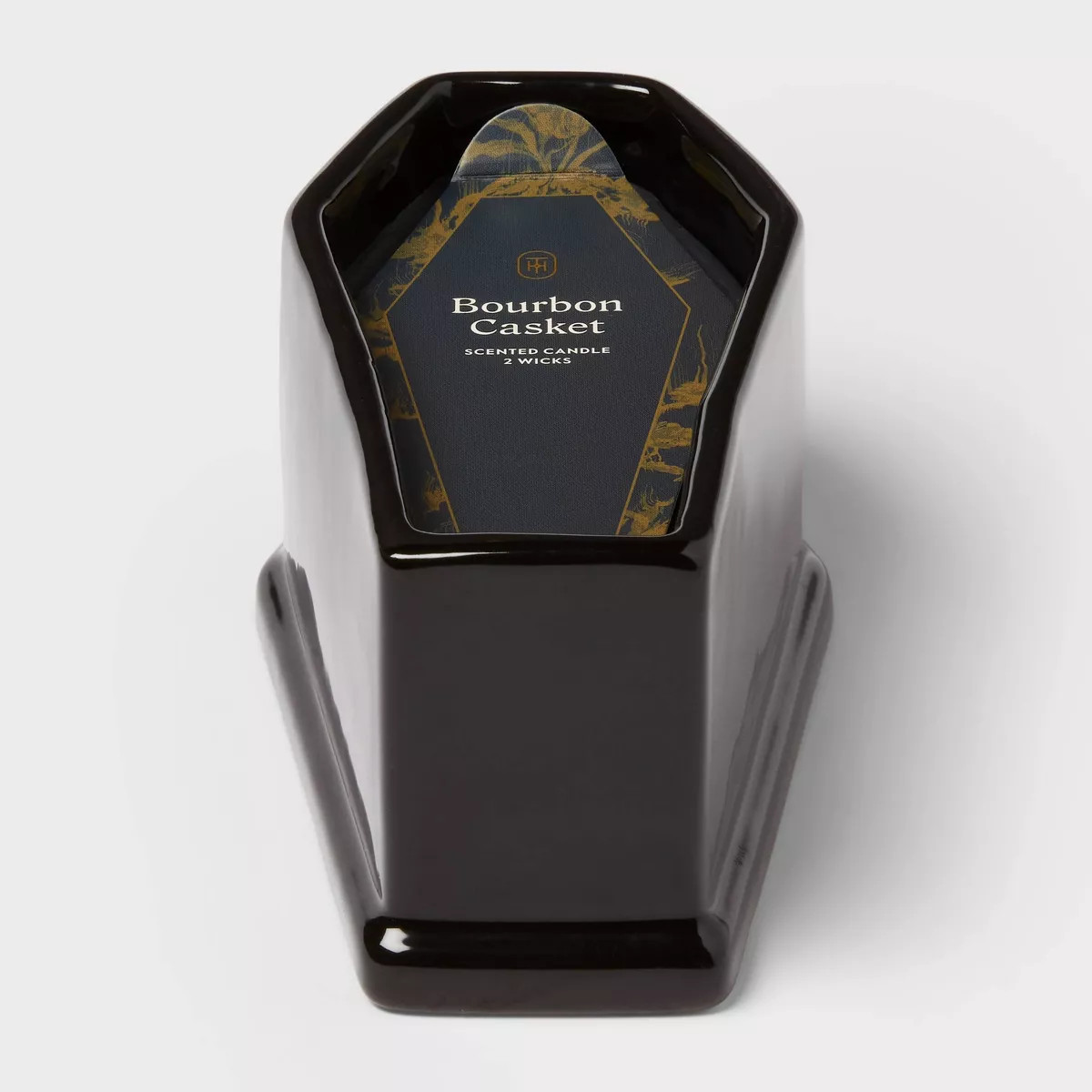 2 Wick Casket Shaped Filled Wax Candle Bourbon Casket 8oz - Threshold™ | Target