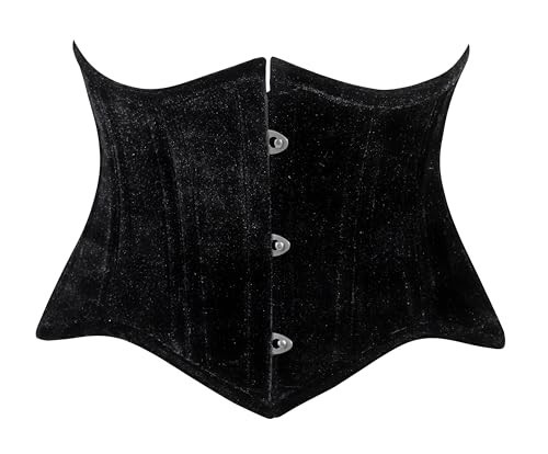 Daisy Corsets Womens Black Velvet Gothic Mini Cincher Underbust Corset Waist Cincher Top & Plus Size | Amazon (US)