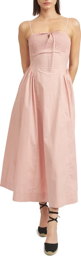 En Saison Eleanor Stripe Cotton Midi Sundress | Nordstrom | Nordstrom