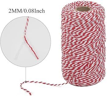 Tenn Well Red and White Twine, 656 Feet 200m Cotton Bakers Twine Ribbon for Baking, Butchers, Cra... | Amazon (US)