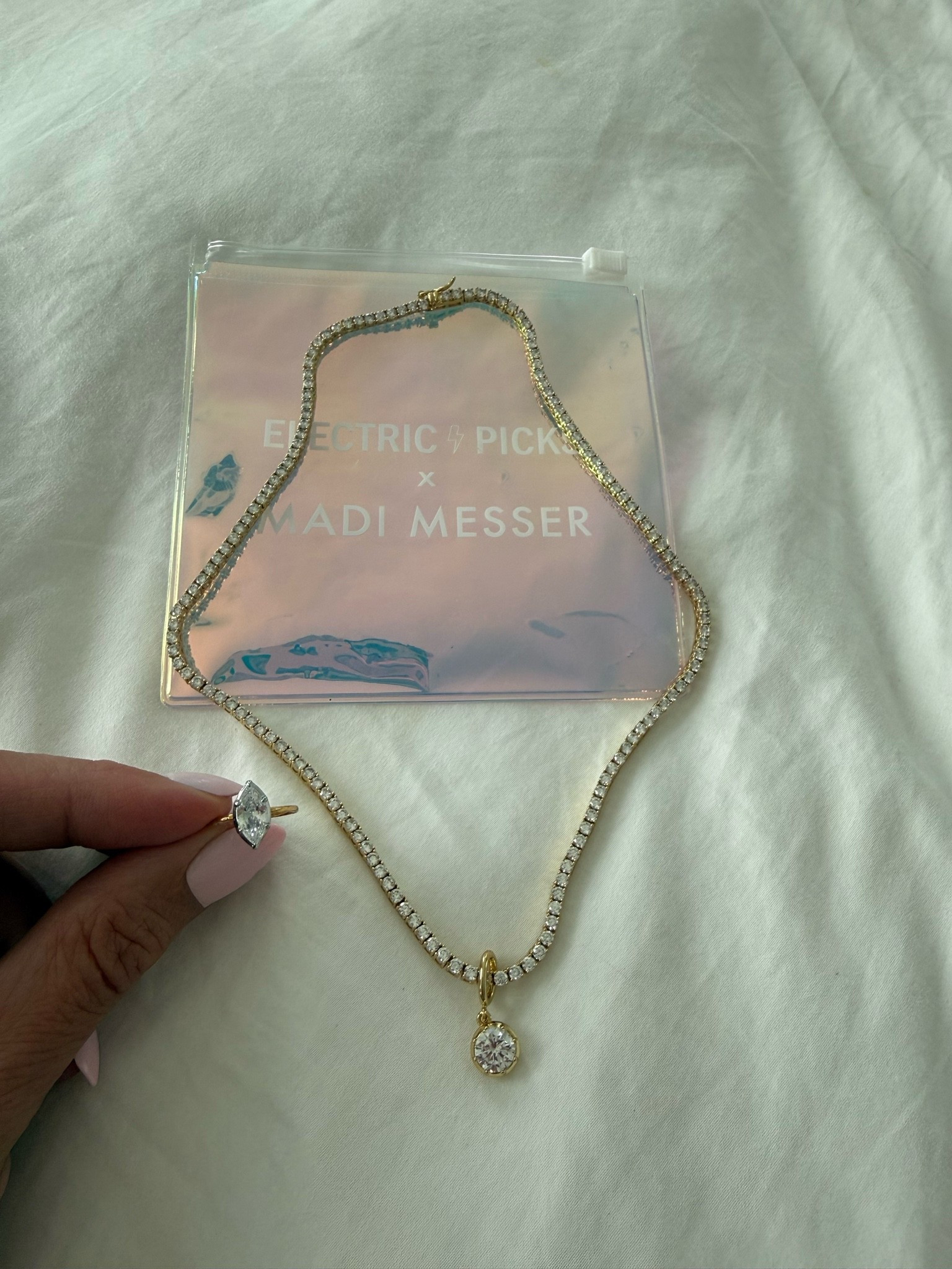 I just got both of these pieces from the Electric Picks x Maddi Messer collab 😍 The ring is a pinky ring which I’m obsessing over right now! I got a size 3 

Electric Picks, pinky ring, gold jewelry, tennis necklace, everyday jewelry, night out jewelry, gift ideas

#LTKgrwm #LTKootd