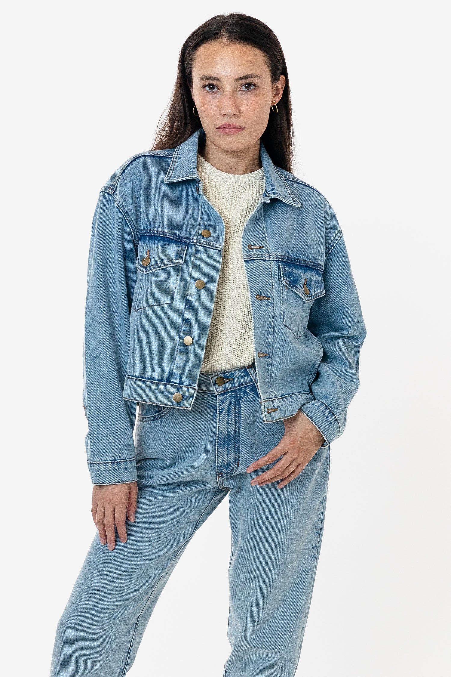 RDNW03 - Denim Cropped Jacket | Los Angeles Apparel